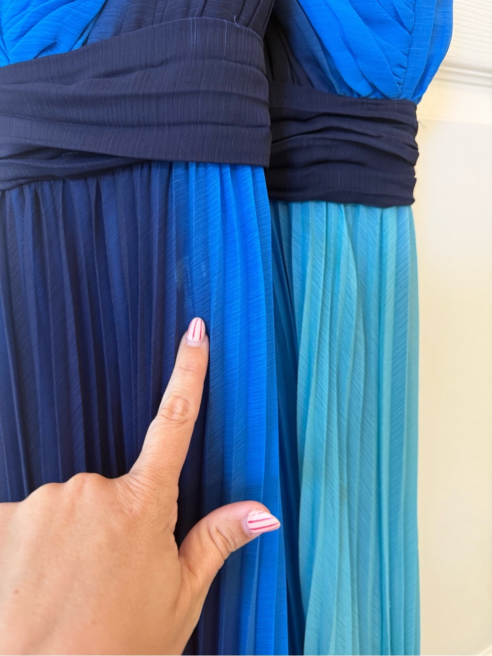 Alice + Olivia Jaelyn Cross Top Flare Dress in Blue Ombre - Picture 3 of 9